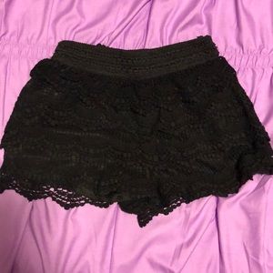 S black lace shorts